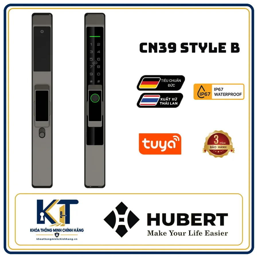 Khóa cửa nhôm cao cấp Hubert HB-CN39-STYLE-B
