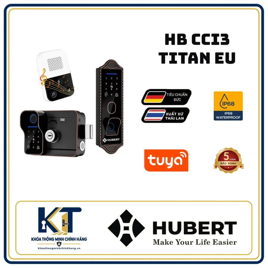 Khóa cửa cổng chuẩn EU Hubert HB-CCI3-TITAN-EU