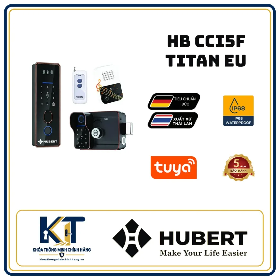 Khóa cửa cổng chuẩn EU Hubert HB-CCI5F-TITAN-EU