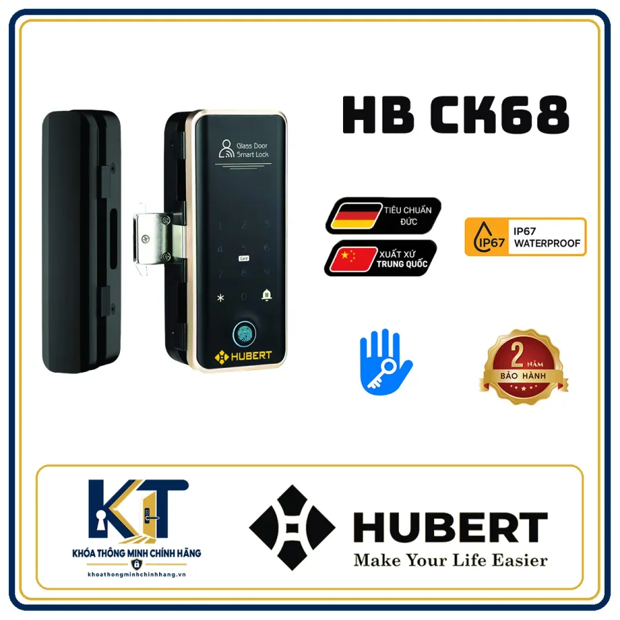 Khóa cửa kính Hubert HB-CK68