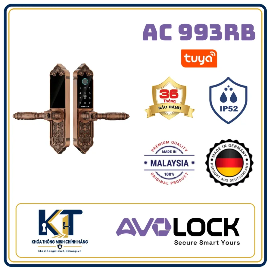 Khóa cửa gỗ tân cổ điển Avo Lock AC-993RB