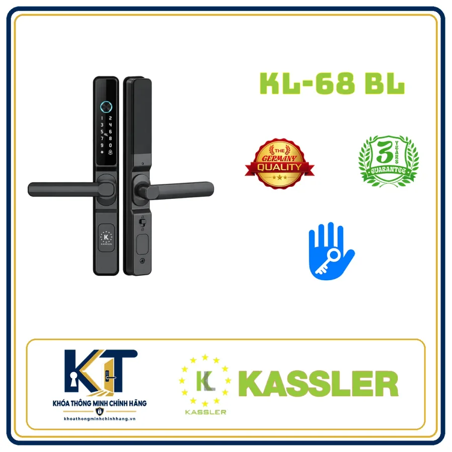Khóa cửa nhôm Kassler KL-68-BL