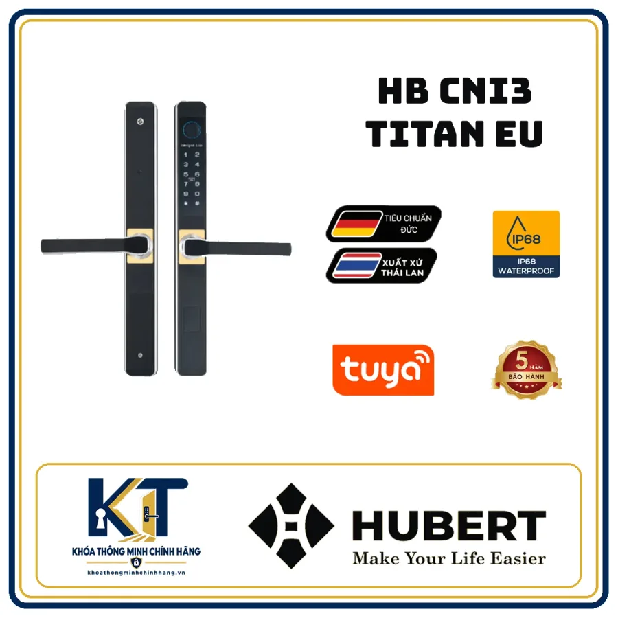Khóa cửa nhôm chuẩn EU Hubert HB-CNI3-TITAN-EU
