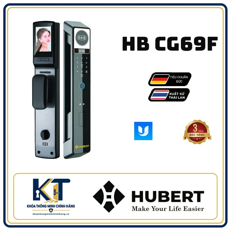 Khóa cửa gỗ cao cấp Hubert HB-CG69F
