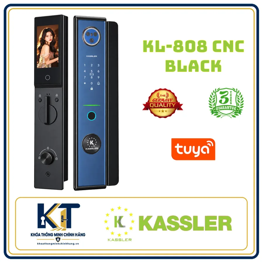 Khóa cửa gỗ phong thủy Kassler KL-808-CNC