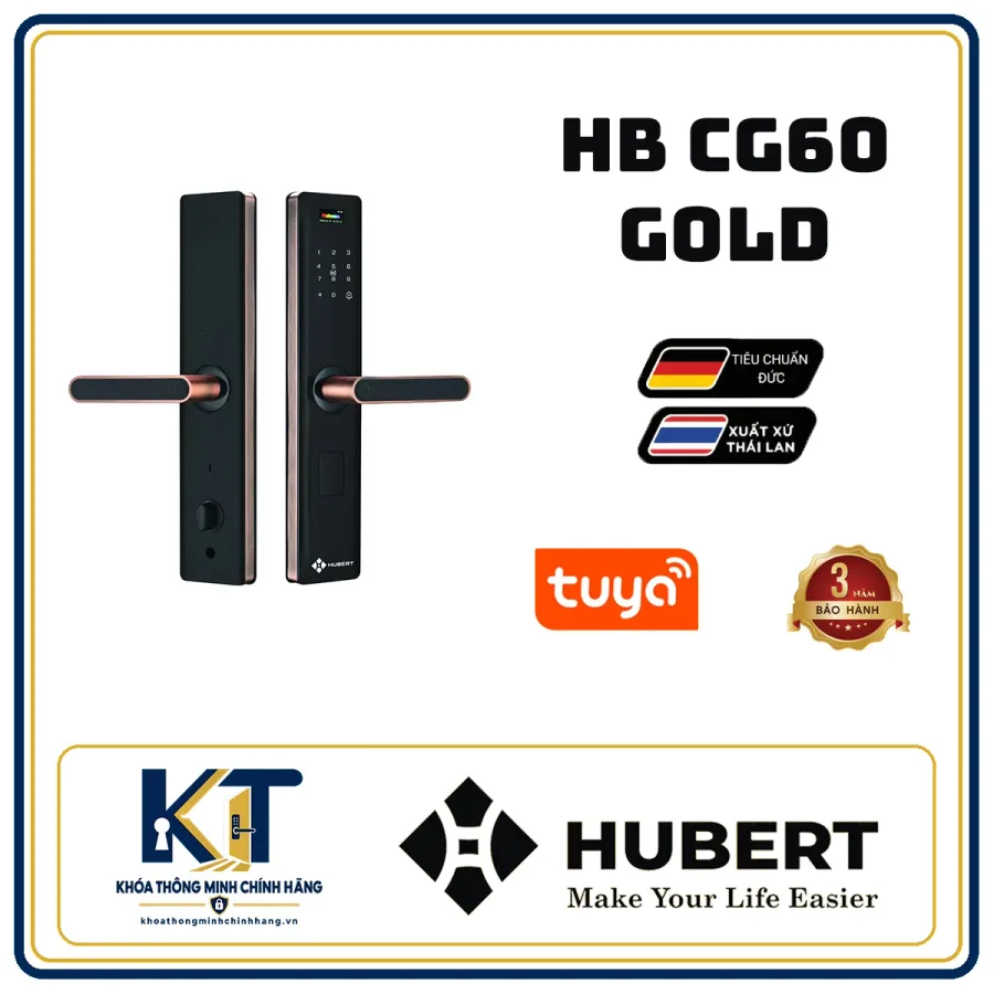 Khóa cửa gỗ cao cấp Hubert HB-CG60