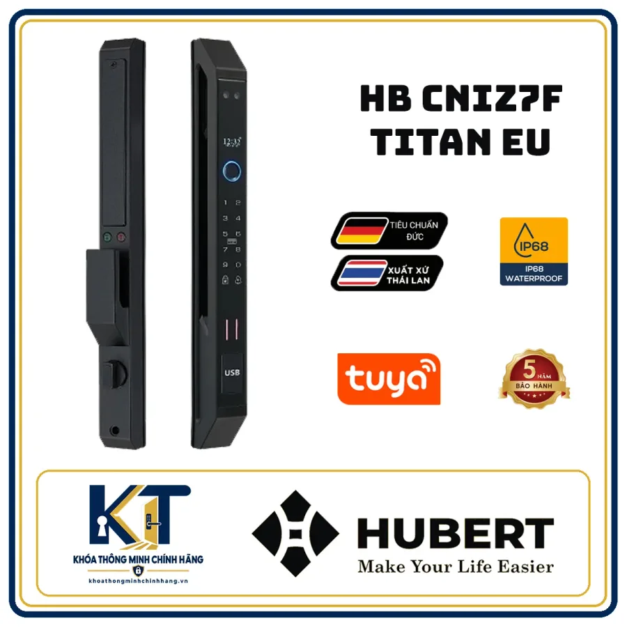 Khóa cửa nhôm chuẩn EU Hubert HB-CNI7F-TITAN-EU