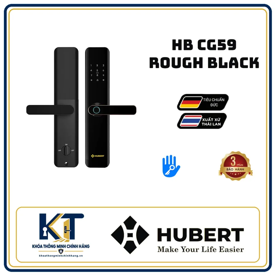Khóa cửa gỗ cao cấp Hubert HB-CG59-ROUGH